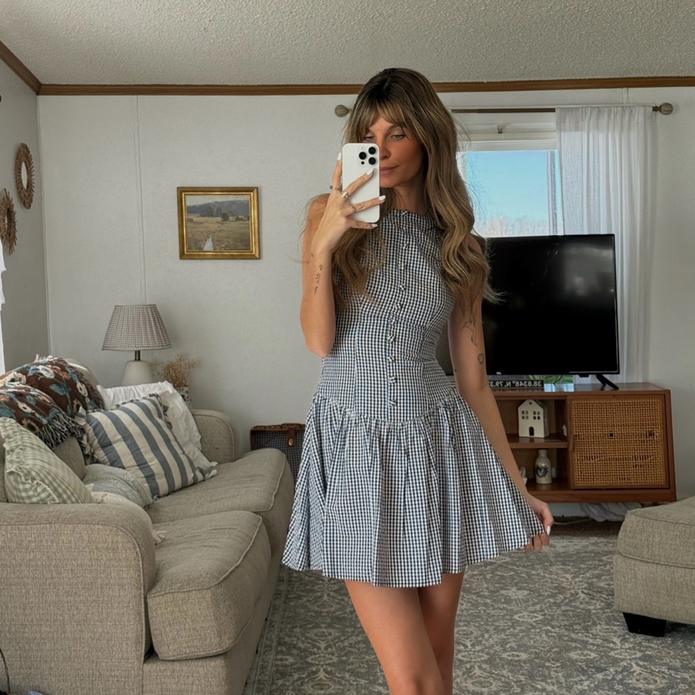gingham mini dress